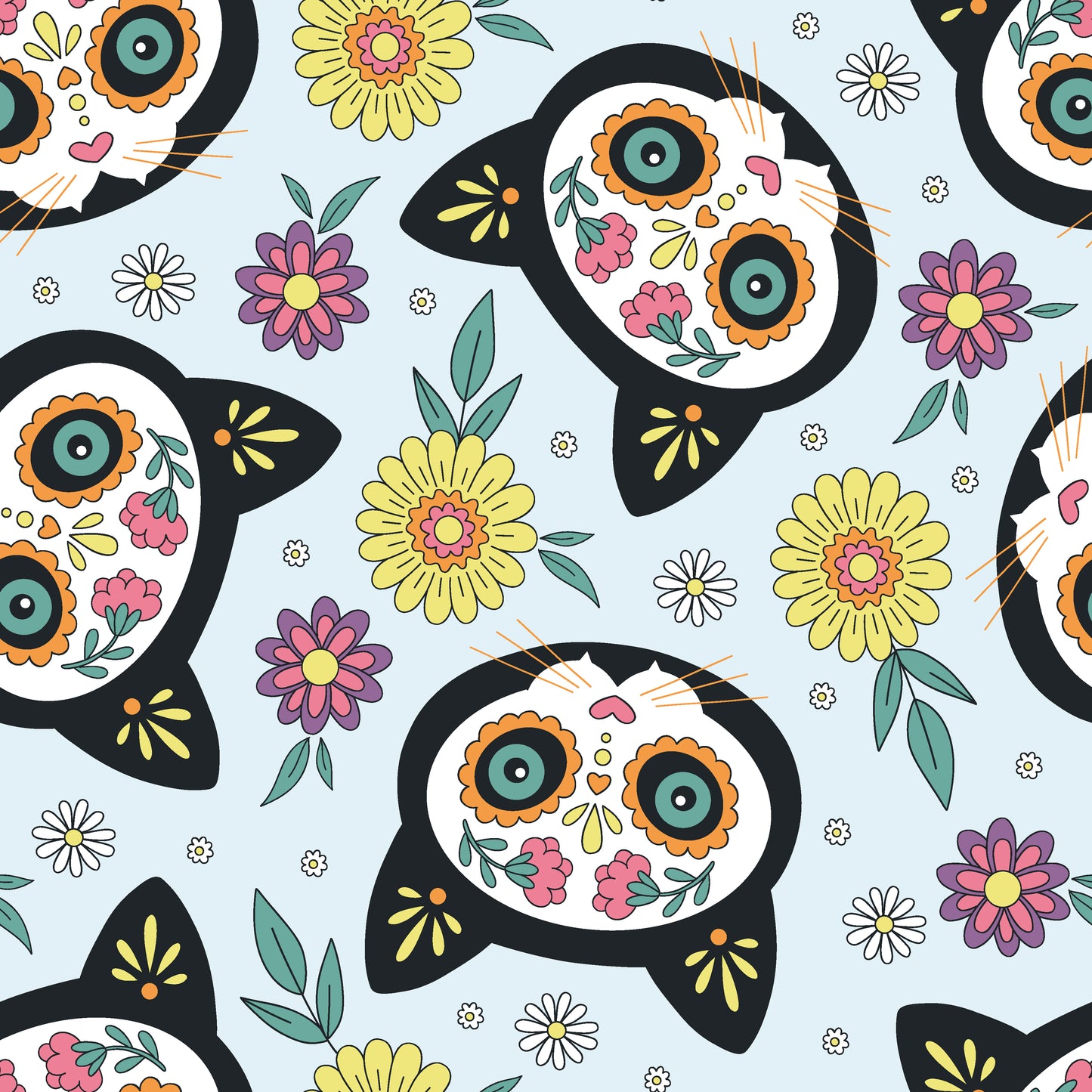 Cat sugar skull badana