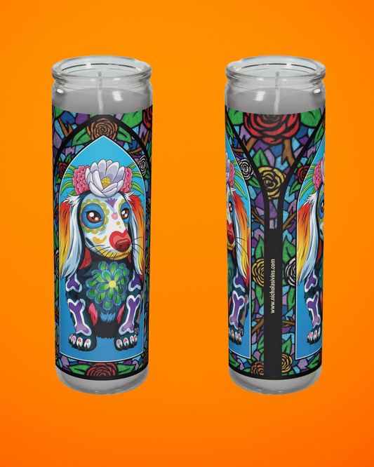 Long Haired Dachshund Candle