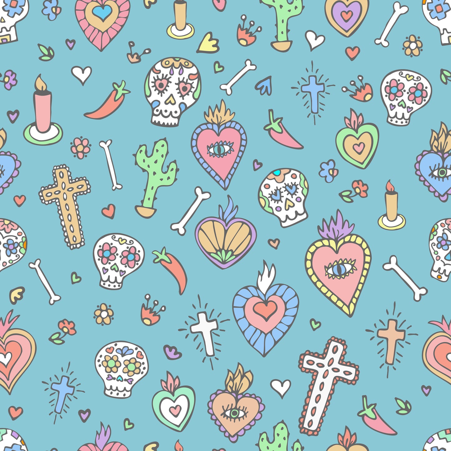 Day of the dead dog bandana